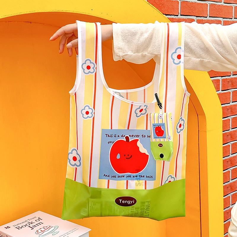 Cute Cartoon Handbag Portable Arrival Reusable Shopping Bag Foldable Tote Pouch Large Capacity Shoulder Bags Girls Gift