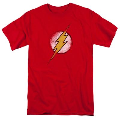 Maglietta da Uomo The Flash Logo Sbiadito Rossa