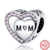New 925 copper Original Pink Series Boy Love Girl Mom Unicorn Butterfly Infinite Heart Beads Fit Pantaro Charms Bracelet Zircon