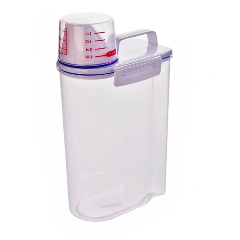 Feuchtigkeitsdichter Vorratsbehälter für Getreide, Tierfutter, Snacks, Transparenter, versiegelter Lebensmittelvorratsbehälter, Küchenorganisator für trockene Lebensmittel