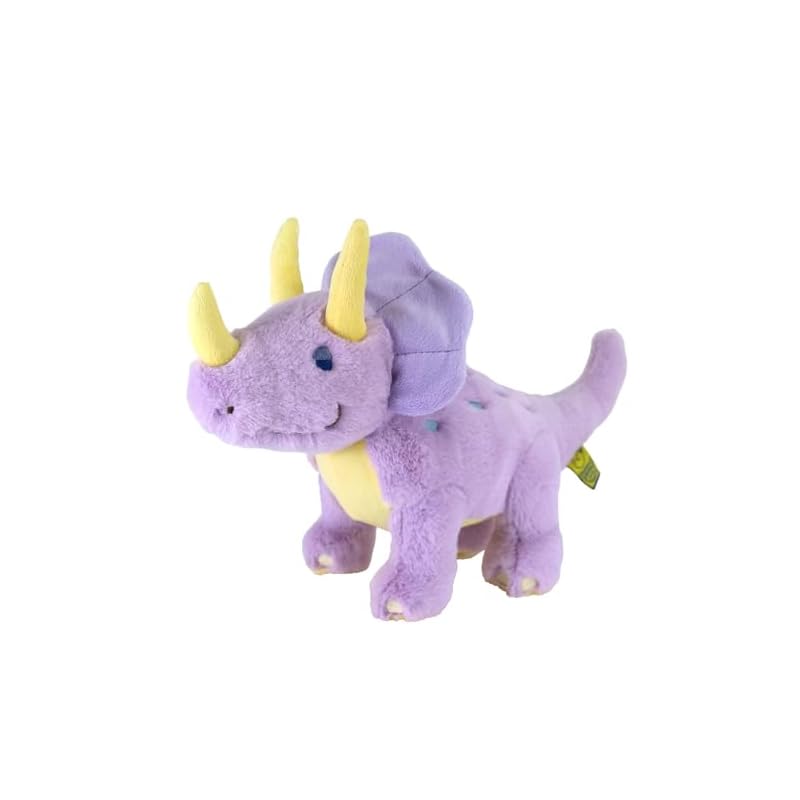 SunLemon Fluffy's Rainbow Triceratops Medium Plush Toy, 14 X 32 X 23cm, Colorful and Cute, Perfect for Social Media and Photo Shoots, Light Purple,