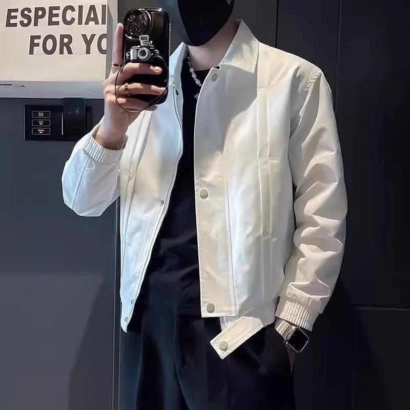 High End Color Block Jacket Men's Autumn New Best Seller Trendy Versatile Casual Fashion Short Outerwear