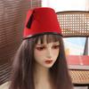 Gorra Redonda de Fieltro tipo Fez Transpirable con Borlas Turcas Gorra Universal Tarboosh Fez Sombrero Suministros para Festivales