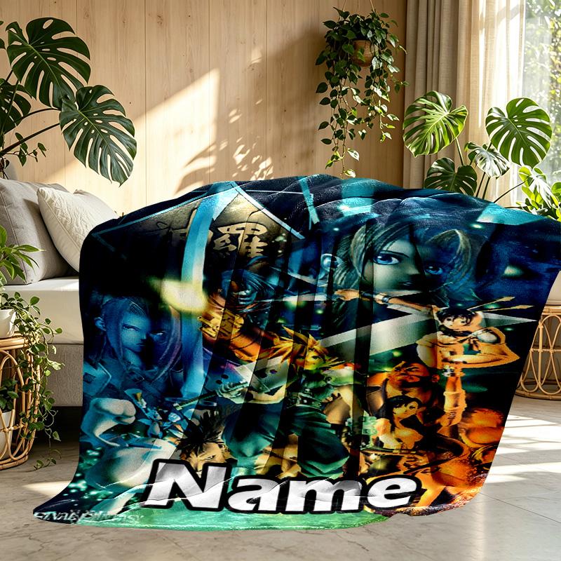 Custom Name Personalized Final Fantasy Print Blanket, Home Decor, Bedroom, Sofa, Camping, Couch, Gifts for Birthday ChristmasEnthusiasts