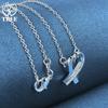 925 Sterling Silber 18 Zoll Kette Herz AAA Zirkon Anhänger Halskette Schmuck