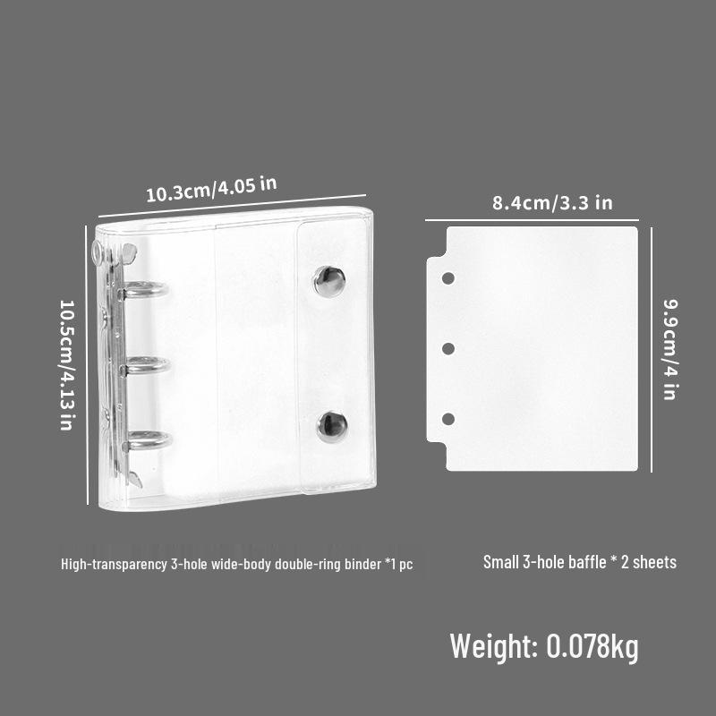 PVC Transparent Wearable Nail Art Collection Book, A6 A7 A8 M5 Portable Anti-pressure Travel Display Album