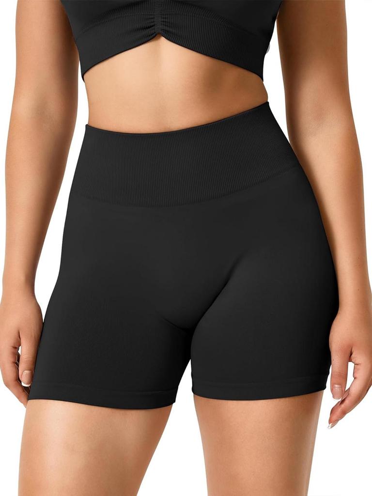 European-American Seamless High-Waist Tummy Control Yoga Shorts - Butt Lift, Sexy, Three-Quarter Length for Running & Fitness Women