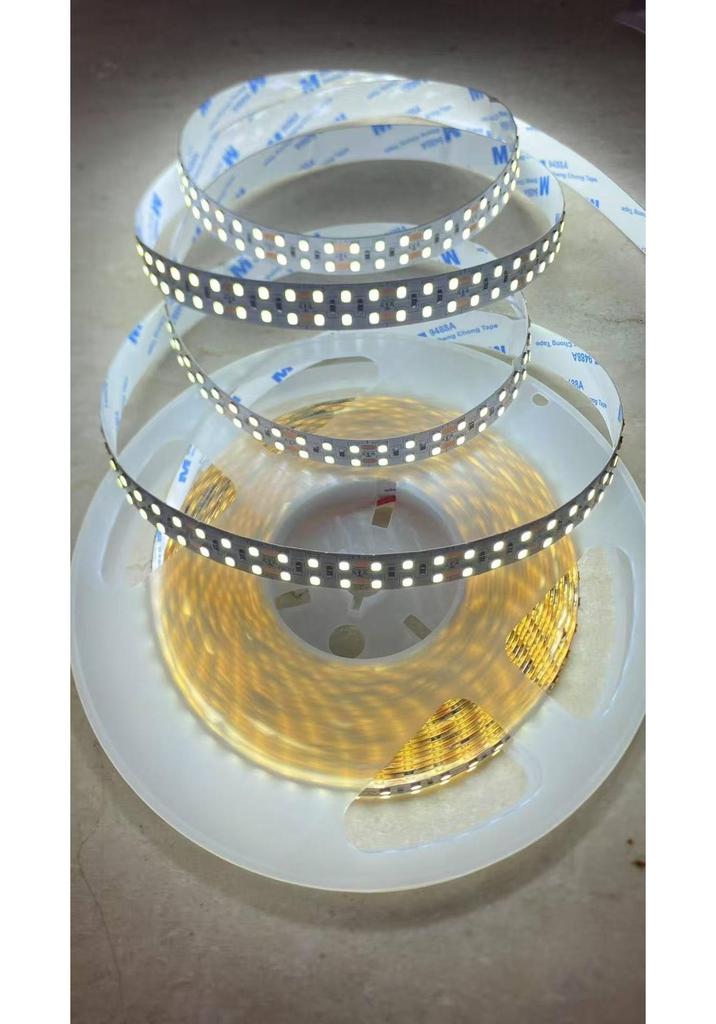24V Double Row LED Strip Light, 240 LEDs, Self-Adhesive, 15mm Wide, High Brightness Linear Light.