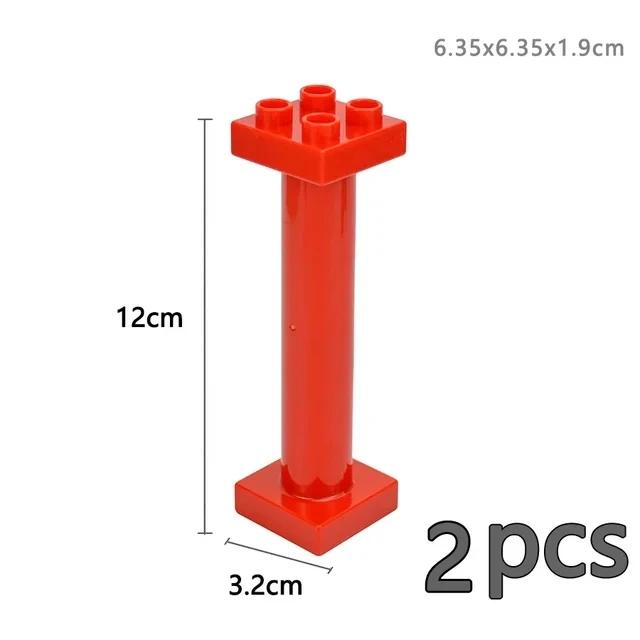 Store byggeklosser Slide Swing Seesaw Park Lekeplass Series Large Pillar Murstein Barn Barn Pedagogisk Leke Kompatibel Duploe
