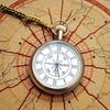 Brass Compass Pocket Watch – Nautical Steampunk Pendant Home Decor Birthday Gift