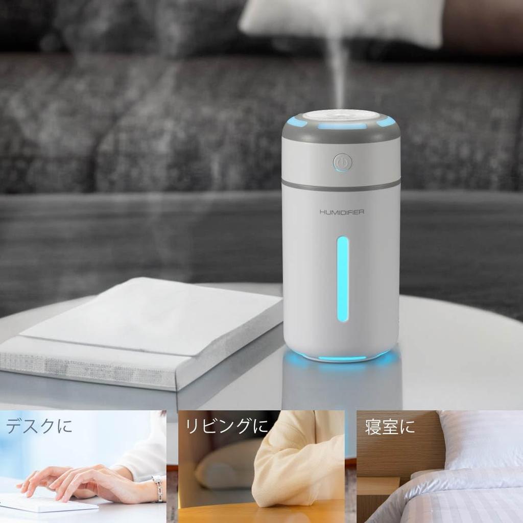 OHM Electric Mini Tabletop USB with LED Humidifier, Powered, White, Light, KIS-UK230C-W (Product Code 08-1424)