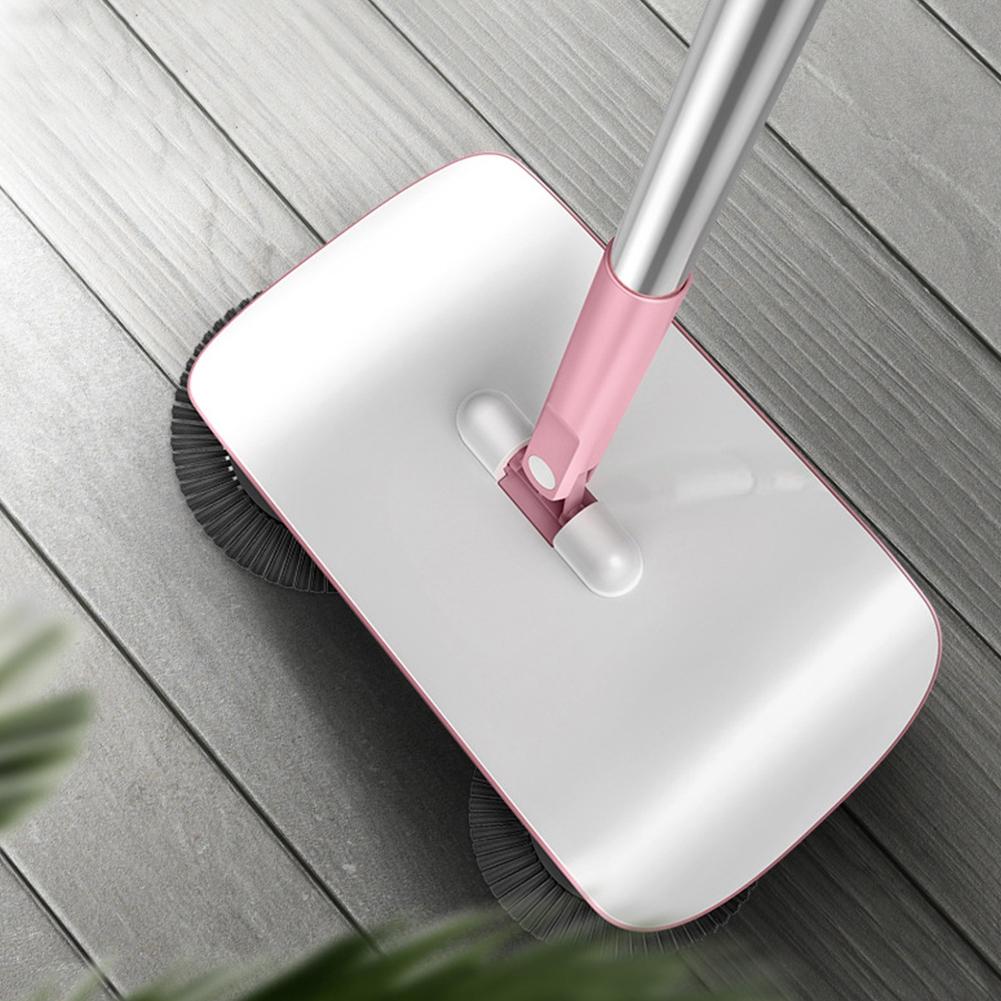 Household Hand Push Sweeper Sweeping Machine Mop Broom Dustpan Floor Cleaning ToolsPink
