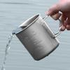 Portable 750ml Ultralight Double Wall Titanium Camping Mug Cup with Handle for Hiking & Outdoor Cookware