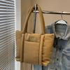 Solid Color Down Cotton Shoulder Bag Large Capacity Puffy Crossbody Bag  Office Worker