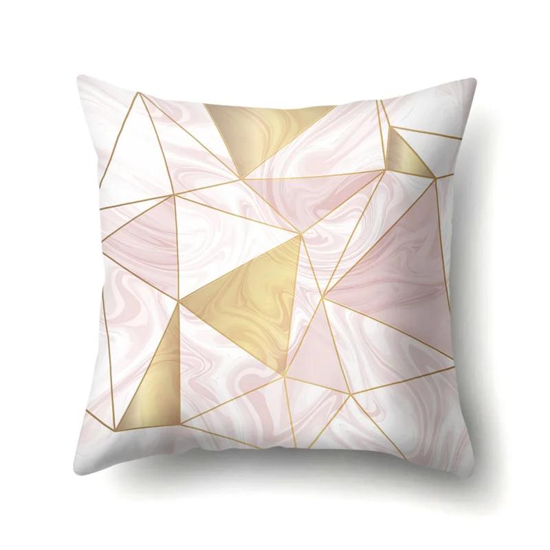 45x45cm Geometric Stripe Pillowcase Simple Marble Patchwork Cushion Cover Art Linear  Sofa Office Seat Home Decor