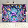 Stendardo di Sfondo per Festa di Compleanno Mondo delle Fiabe al Neon, per decorazione interna
