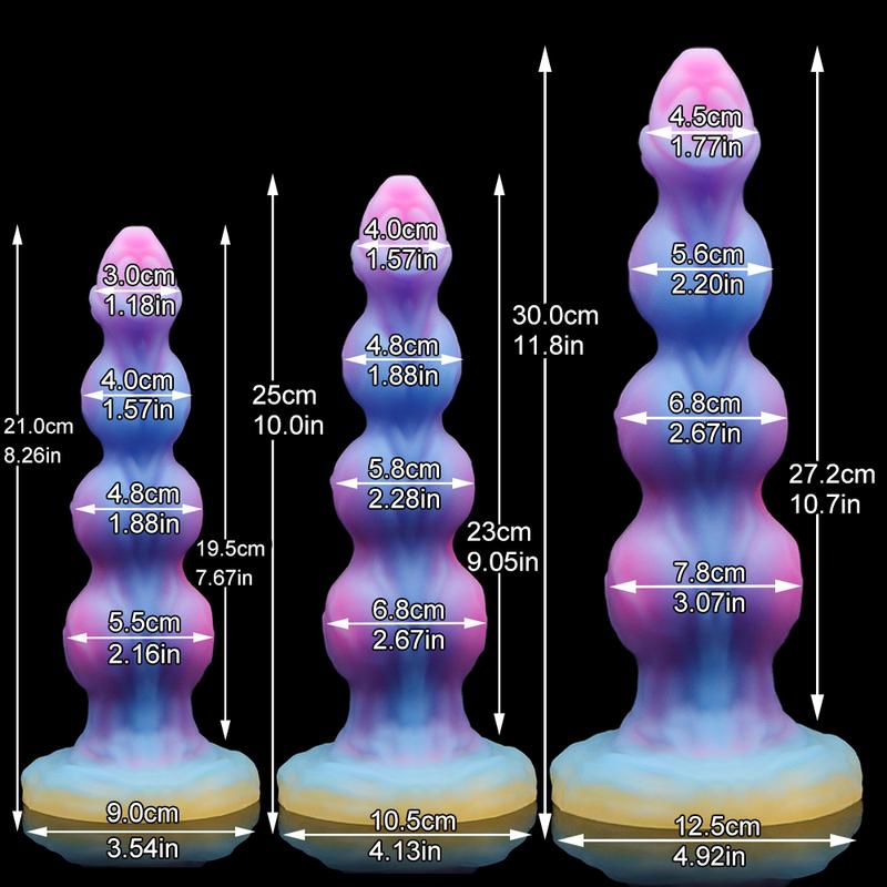 Huge Anal Dildos Realistic Dog Dick Luminous Animal Penis 3 Balls Anal Plug Silicone Butt Plug for Women Vaginal Masturbation