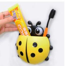 

Wall Mounted Toothbrush Holder Organizer with Storage Compartment for Bathroom Accessories Kids Friendly Design Durable Plastic Material One Size жовтий