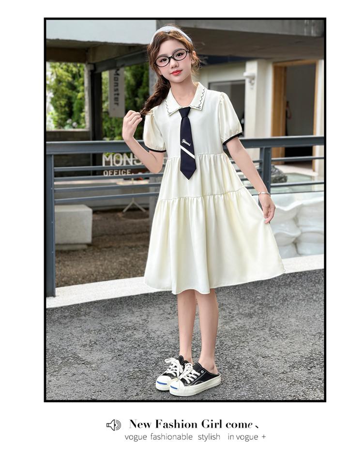 Girls' Summer Dress 2026 New Style Girls' Stylish Short Sleeve College Style POLO Skirt