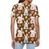 Women's T Shirt Print Button Short Sleeve Daily Weekend Fashion Basic V- Neck Regular Top