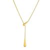 Gold Teardrop Lariat Necklace Adjustable Snake Bone Chain Necklace for Women Minimalist Jewelry