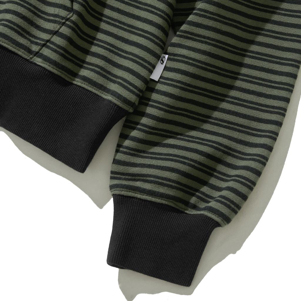 Small Authentic Striped Hoodie - Khaki