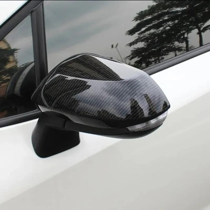 For Toyota Yaris Ativ/Vois 2024 ABS Carbonfiber Rearview Side Wing Door Mirror Cover Trim Protection Exterior Accessories