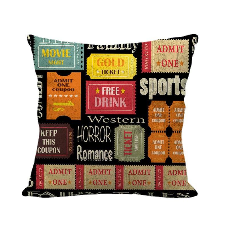 Home Decor Movie Themed Clapperboard Pattern Pillowcase Pattern Cushion Cover Suitable for Sofa Bedroom Car Pillow Cover