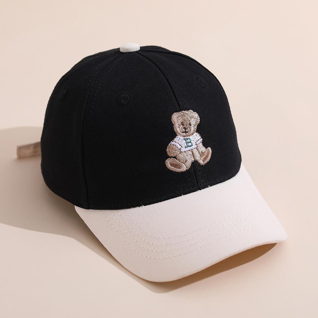 children Baseball Cap 52cm 2-6Y Kids Cartoon Bear Patch Hat Children Visor Sun Hat Spring Summer Outdoor For Toddler Boys Girls