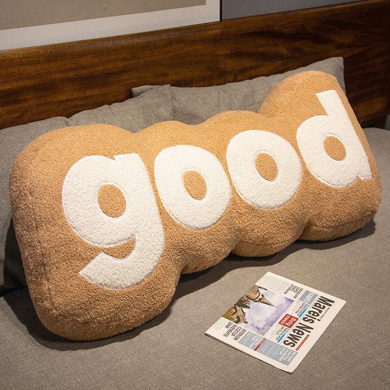 

Plush Letter Good Toy Sofa Cushion Long Throw Pillow Gift Supplies Decoration 65*30cm/25.59*11.81in коричневый