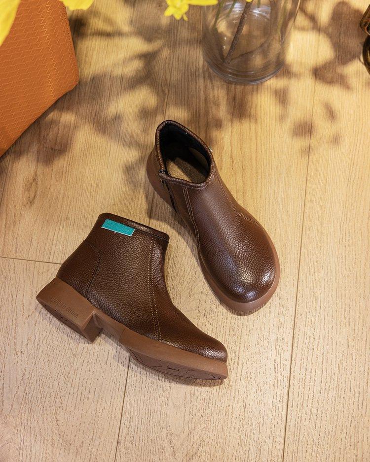 Retro elegant style short boots New casual soft-soled comfortable Martin boots in autumn
