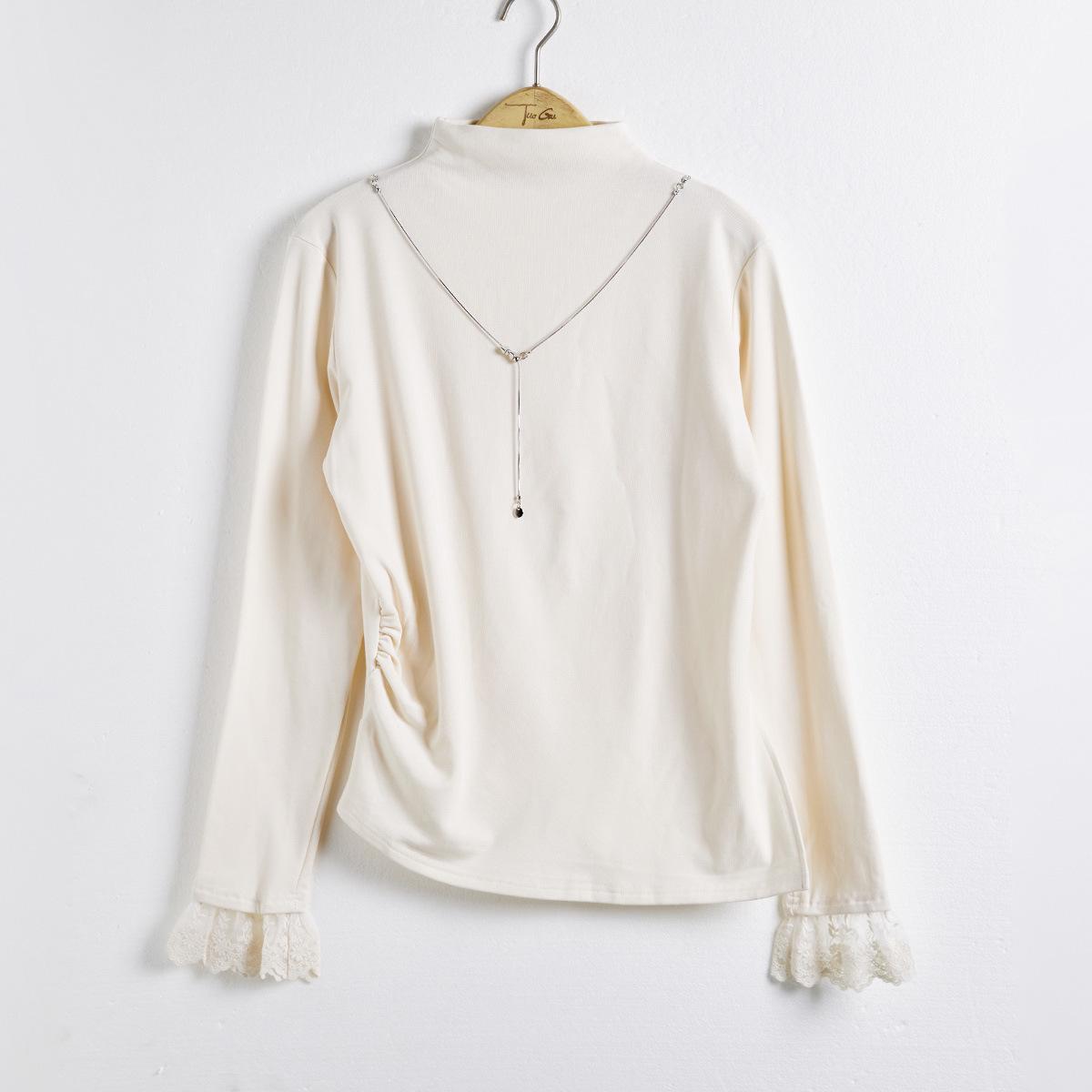 

Liziqi Women s Winter Fleece Lined Ruched Long Sleeve T-shirt with Necklace 2024 One Size (Suitable for 40-62.5 kg)