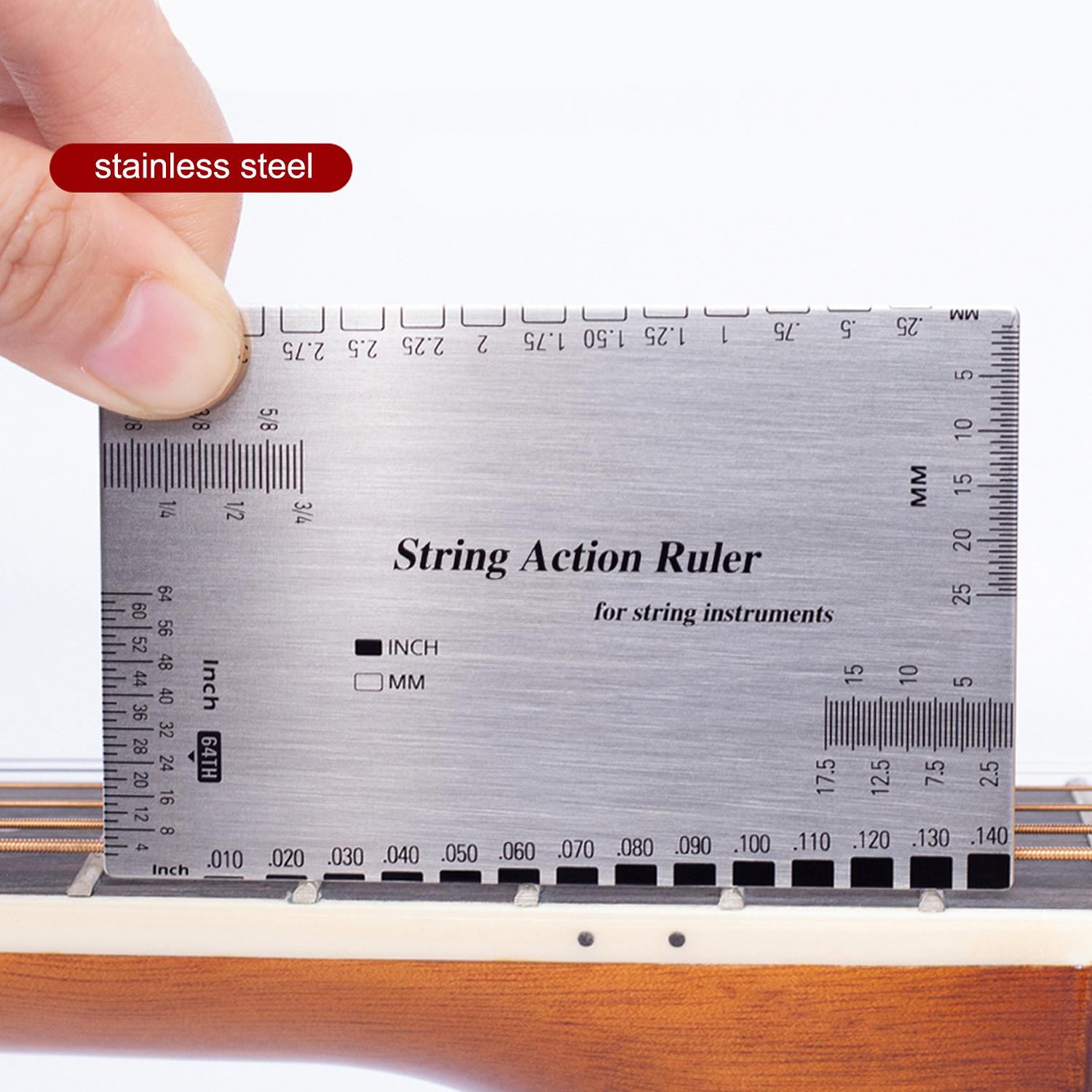 

Stainless Steel Guitar String Action Ruler Gauge Repairing Tool for Luthier Fit for Guitar Ukulele Bass Banjo Mandolin белый