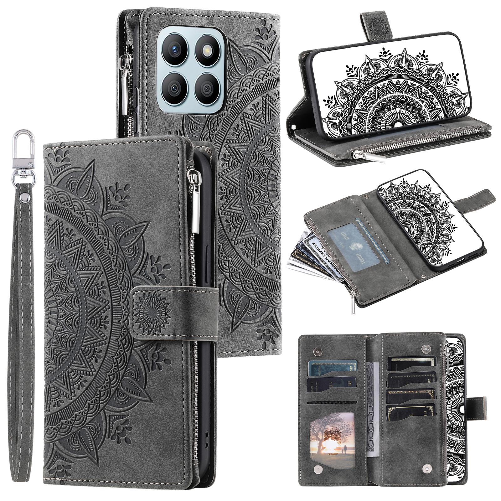 

Style 006 For Honor X6b 4G Wallet Case PU Leather Phone Cover Mandala Flower Pattern D