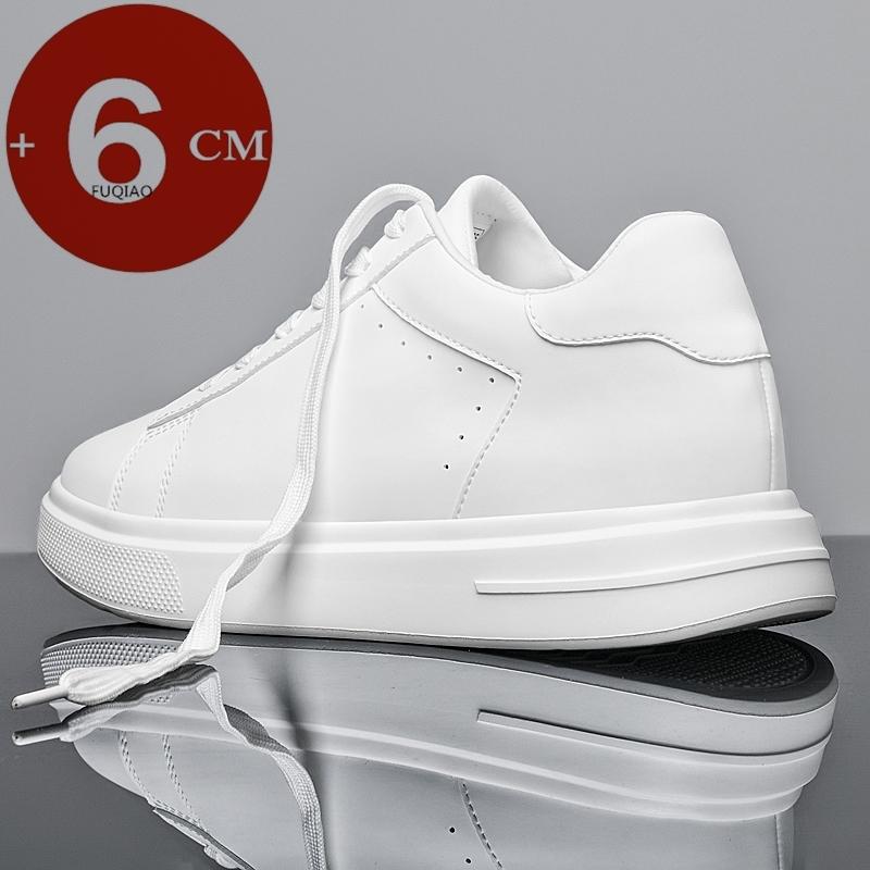 High-end Leather Men Elevator Shoes Soft Trend Business 6CM Invisible Height Increase Sneakers Sports Zapatillas Hombre