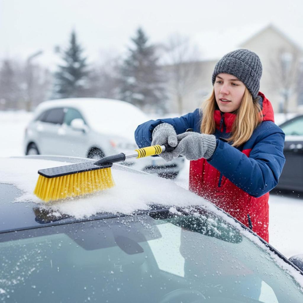 Ice Scrapers For Car Windshield Extendable Winter Automotive Cleaning Supplies Auto Snow Remover Brush For Drivers Adventure