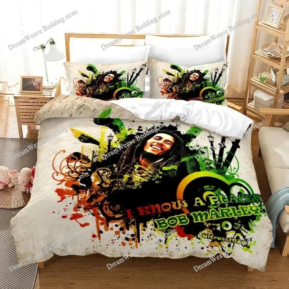 3D Print Bob Marley Duvet Cover Sets Music Legends Jamaica Singer Comfortable Bedspreads Queen King Size Polyester Bedding Sets9