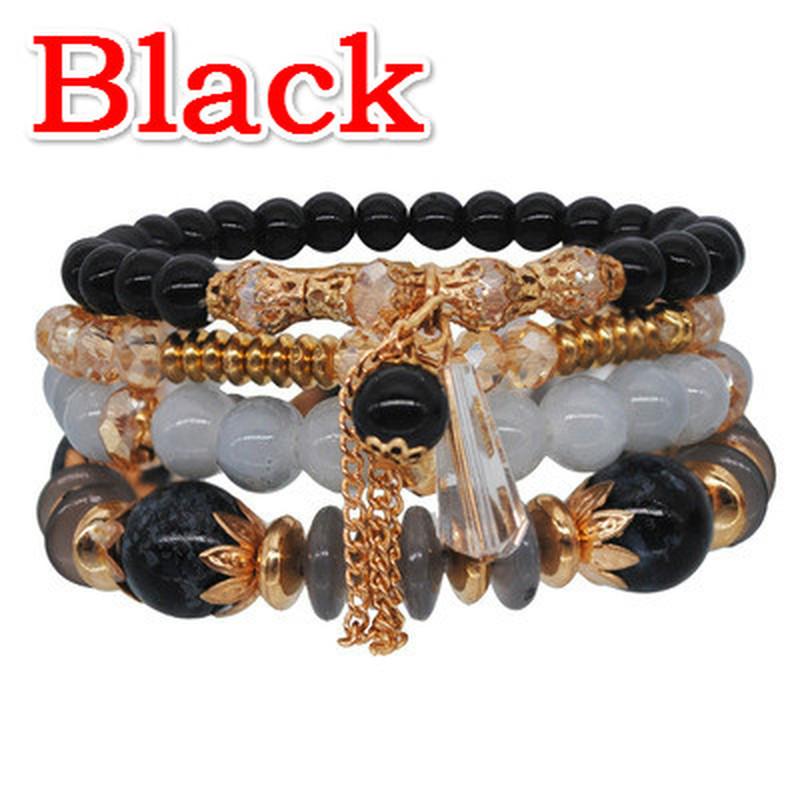 4 buc/set brățară de cristal la modă, Bohemian Wind, pentru femei, cu șiruri manuale, cu mărgele, logodnă, nuntă, bijuterii, cadou de ziua de naștere