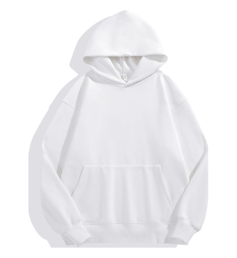 Fleece-Lined Drop-Shoulder Pullover Hooded Pocket Couple Hoodie Thickened Oversized Trendy Youthful Hooded Sweatshirt