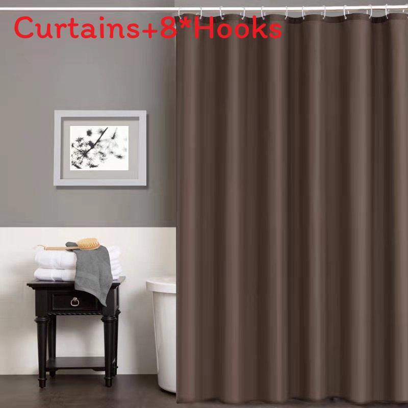 Soft Microfiber Fabric Shower Liner Waterproof Shower Curtain For Guest Rooms And Apartments