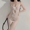 Women's Open Crotch Bow Body Stockings Fishnet Sexy Lingerie Set Temptation