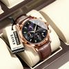 Luxury Sports Watch For Men Waterproof Luminous Date Chronograph Man Wristwatch Leather Quartz Men's Watches