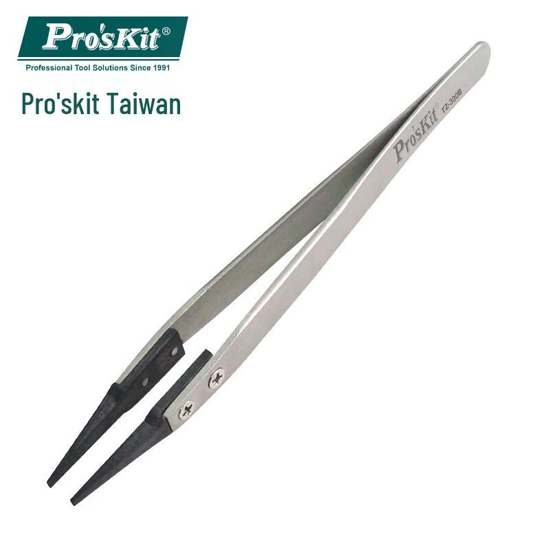 Pro sKit Anti-Static Round Tip Carbon Fiber Tweezers