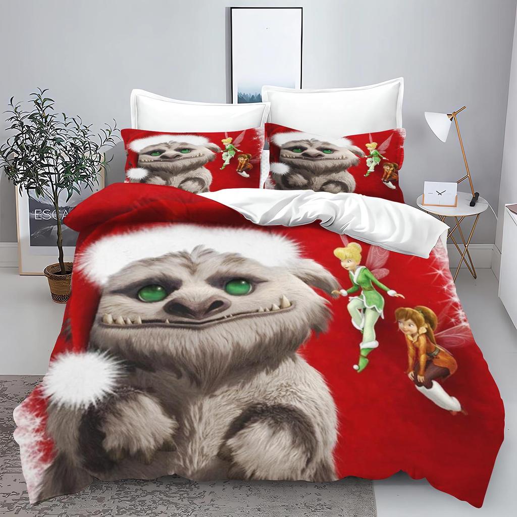 Tinker Bell Anime Disney Bedding Set Duvet Cover 100% Polyester Suitable For Children And Adults 3-Piece Set 1 Quilt Cover