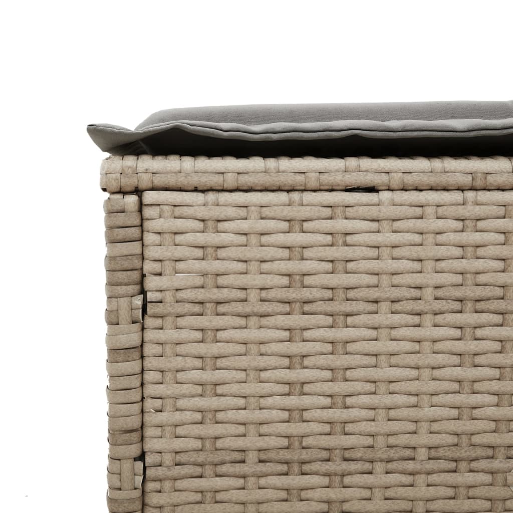 2 Piece Beige Sun Loungers with Cushions