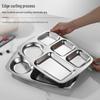 Chuzhou 304 Stainless Steel 5-Compartment Round Meal Plate
