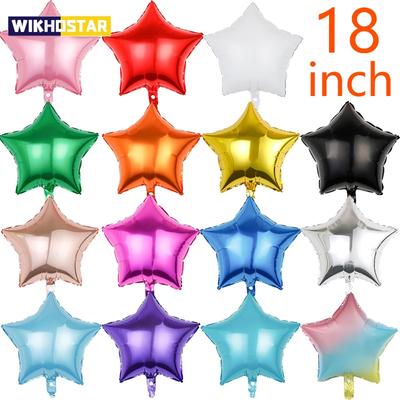 10Pcs 18inch Gold Black Red Star Balloon Foil Balloon Pentagram Helium Balloon Christams Birthday Party Wedding Decoration