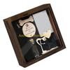F26C Pet Memorial Shadows box with Dog Wooden Sculpture,Tages & Collar Display Keepsakes Box Wooden Pet Picture Frame Gift
