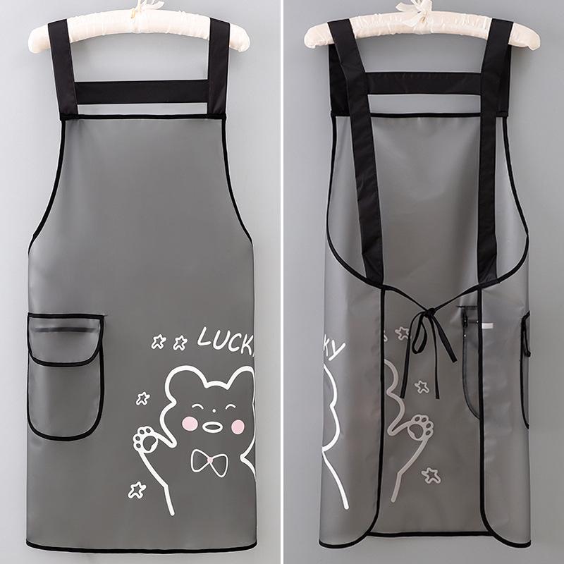 Waterproof Cartoon TPU Disposable Apron - Sleeveless, Oil-Proof Kitchen Workwear for Women (2025 New)