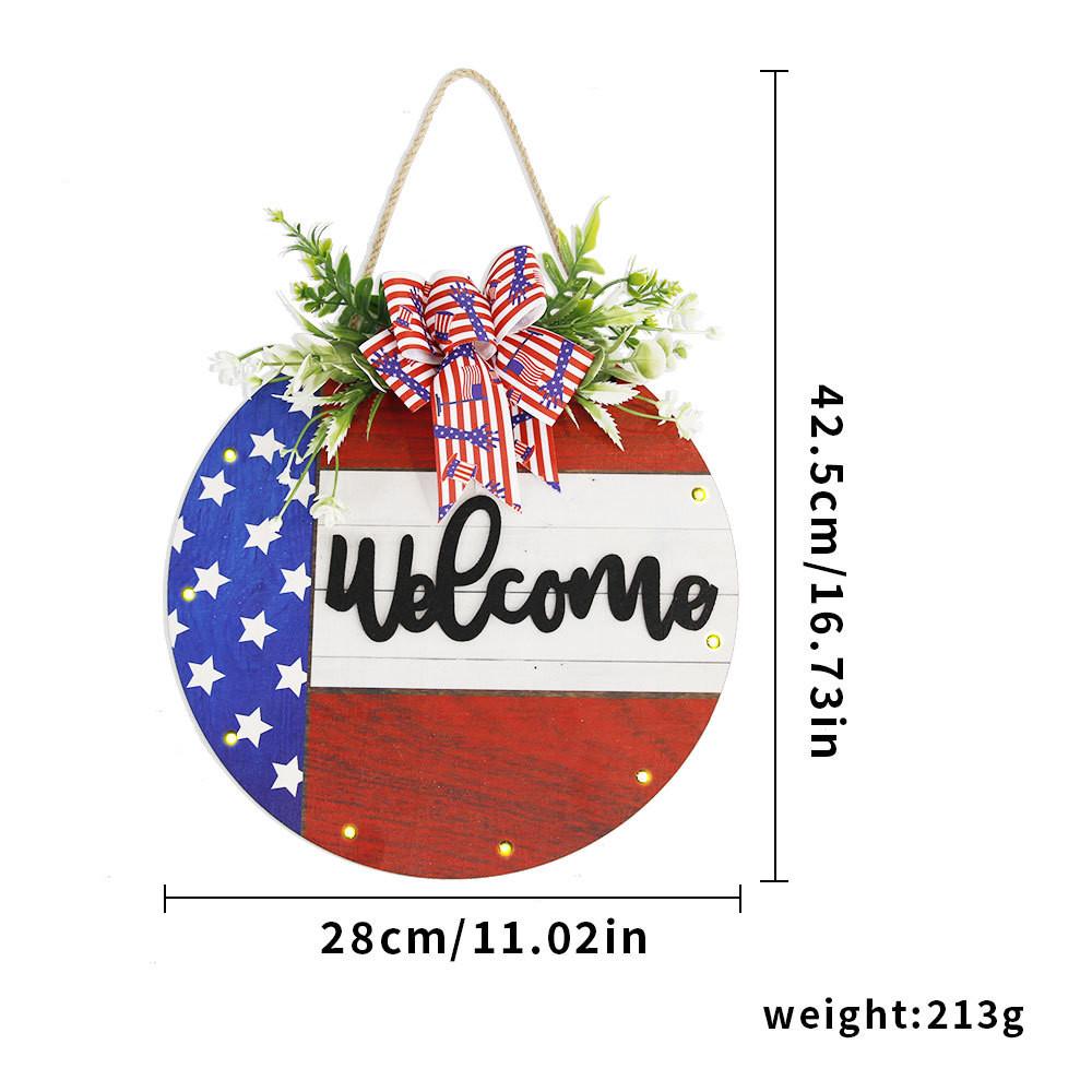 Colorful Welcome Wooden Sign With Usa Stars And Stripes Perfect For Decor Holiday
